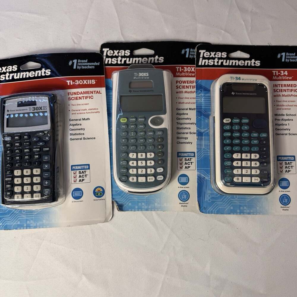 TEXAS INSTRUMENTS Scientific Calculators lot of 3, TI-36X , TI 30X, TI 30XS